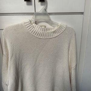 White crew neck sweater